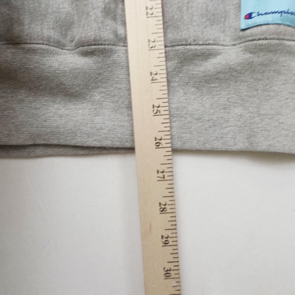 Champion Hoodie Mens L Gray Reverse Weave Chenille‎ Logo Pullover Fleece Casual - Picture 11 of 11